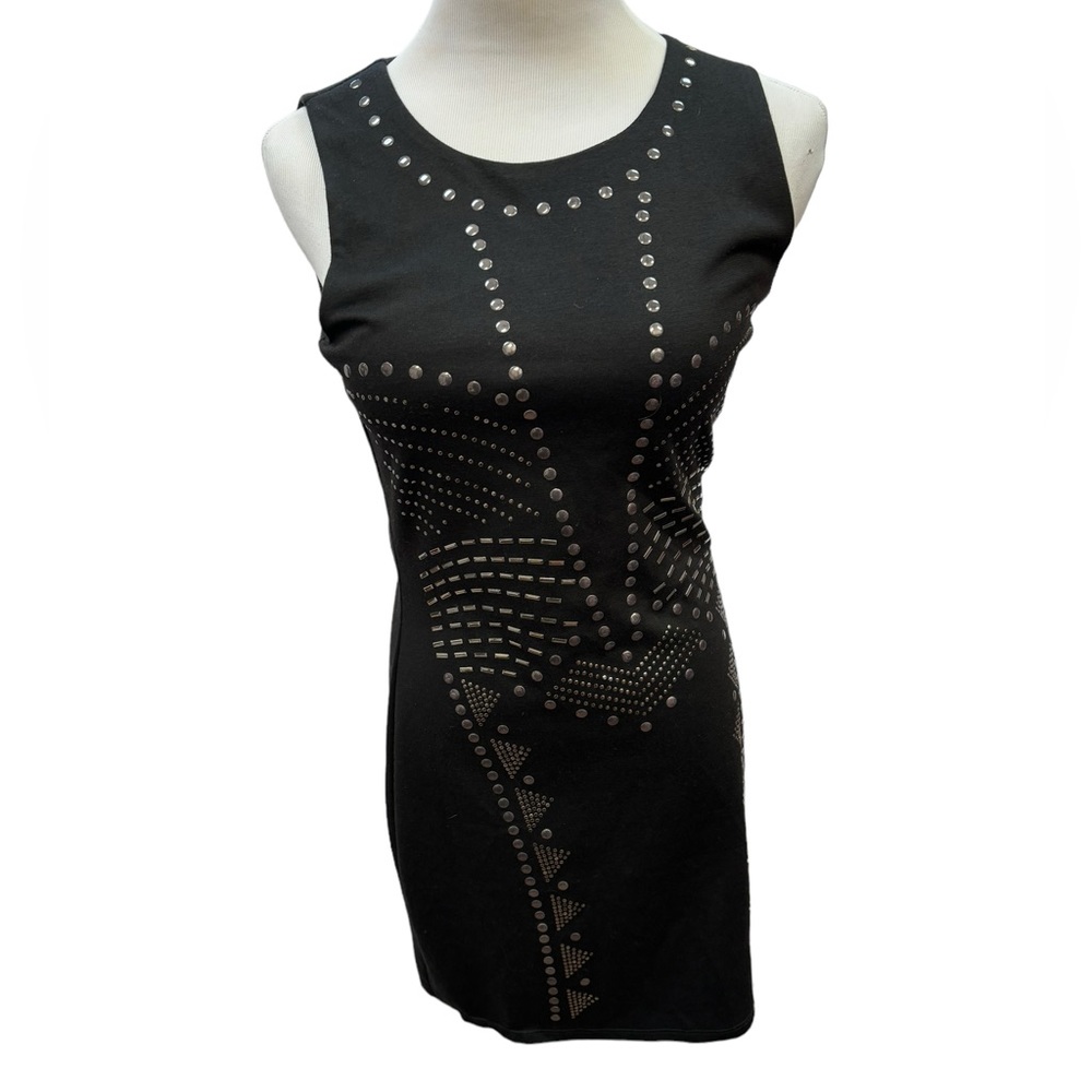 Ya Los Angeles Women’s Black Sleeveless Dress with Front Design Size Large - Picture 1 of 14